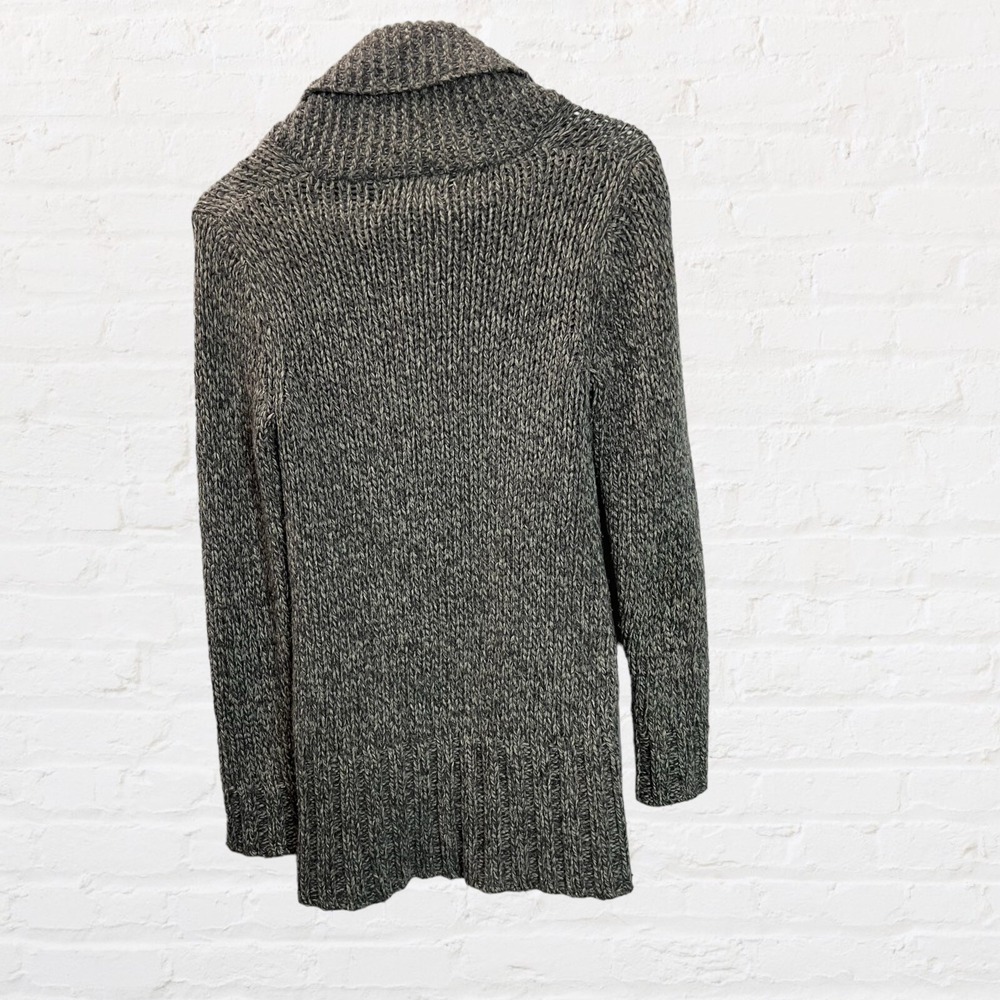American Eagle Wool Blend Shawl Collar Button Cardigan Gray Neutral Sweater XS - Picture 5 of 8